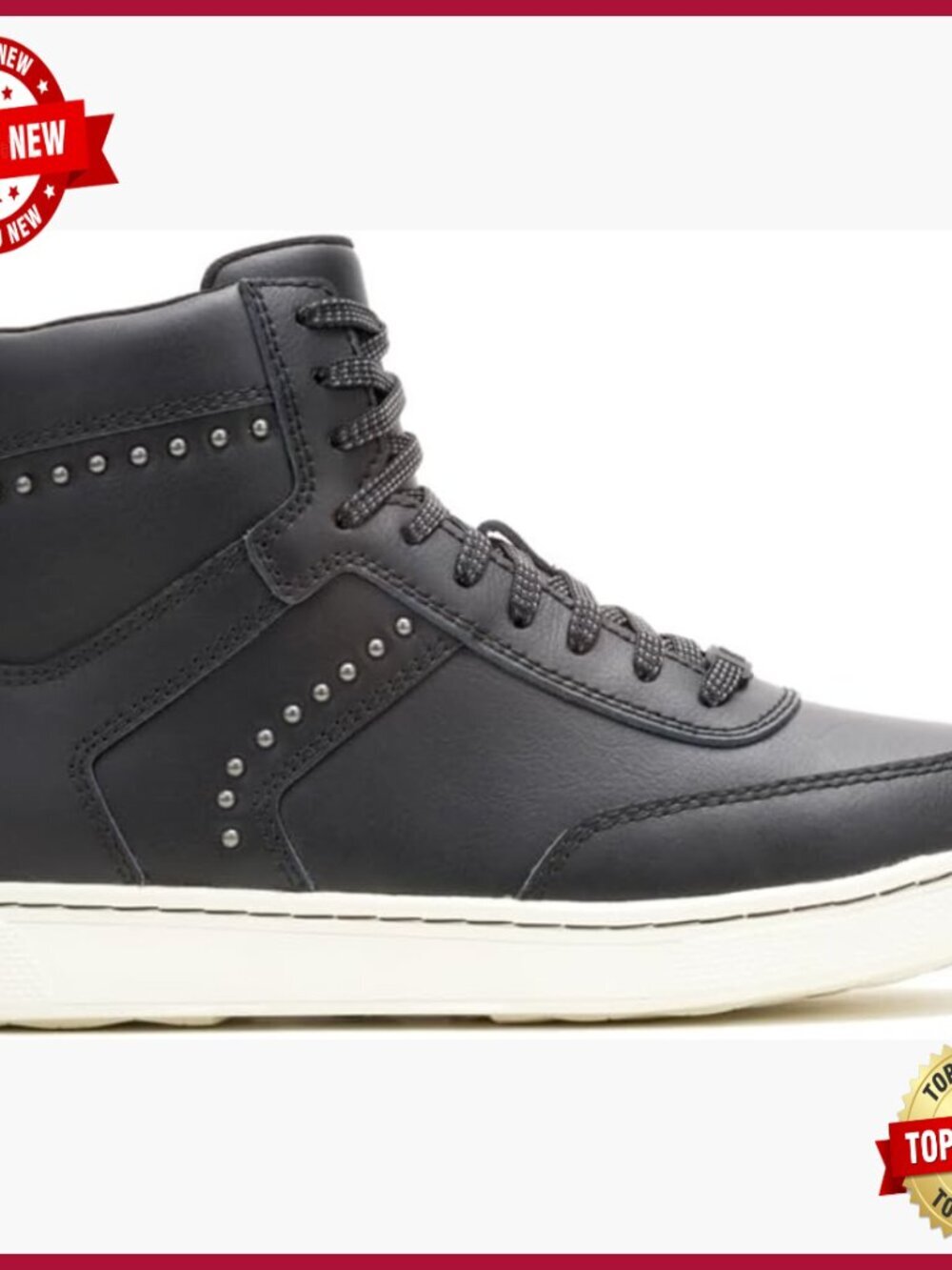 Waterproof Leather Lace Up Mid Top Sneakers Casual Shoes